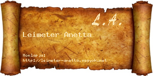 Leimeter Anetta névjegykártya